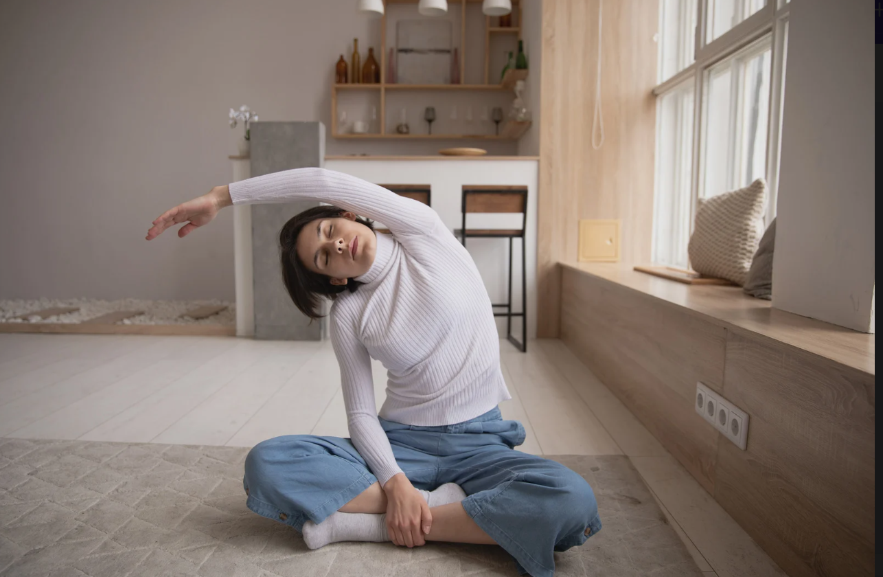 Lady Stretching